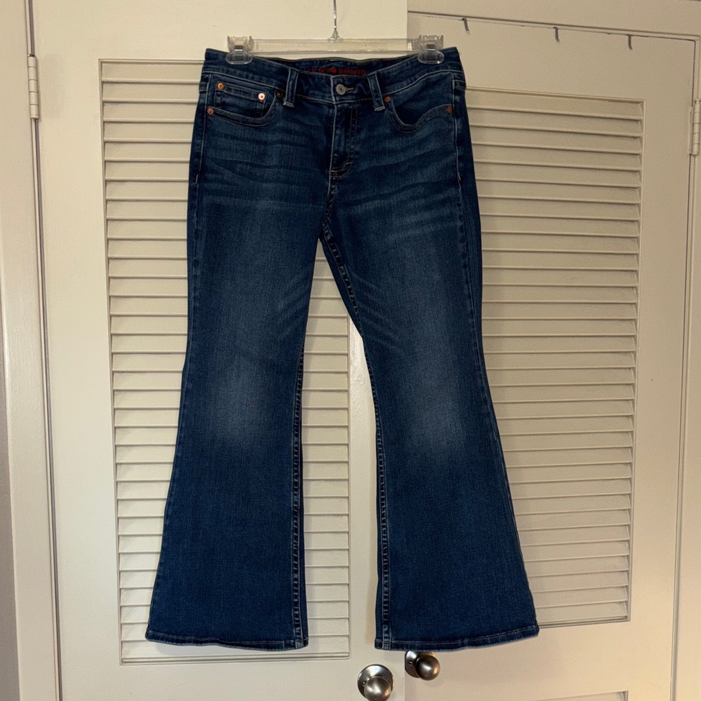 Lucky Brand Dark Blue Low Rise Flare Cut Jeans